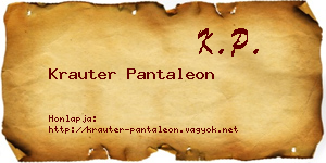 Krauter Pantaleon névjegykártya